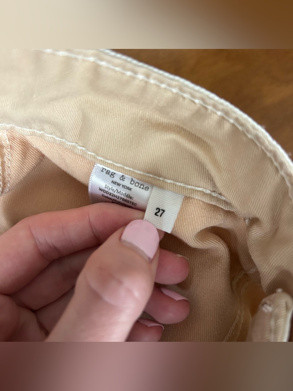 Rag & Bone Logan Mid-Rise Wide Leg in Ecru Size 27 - Picture 15 of 16